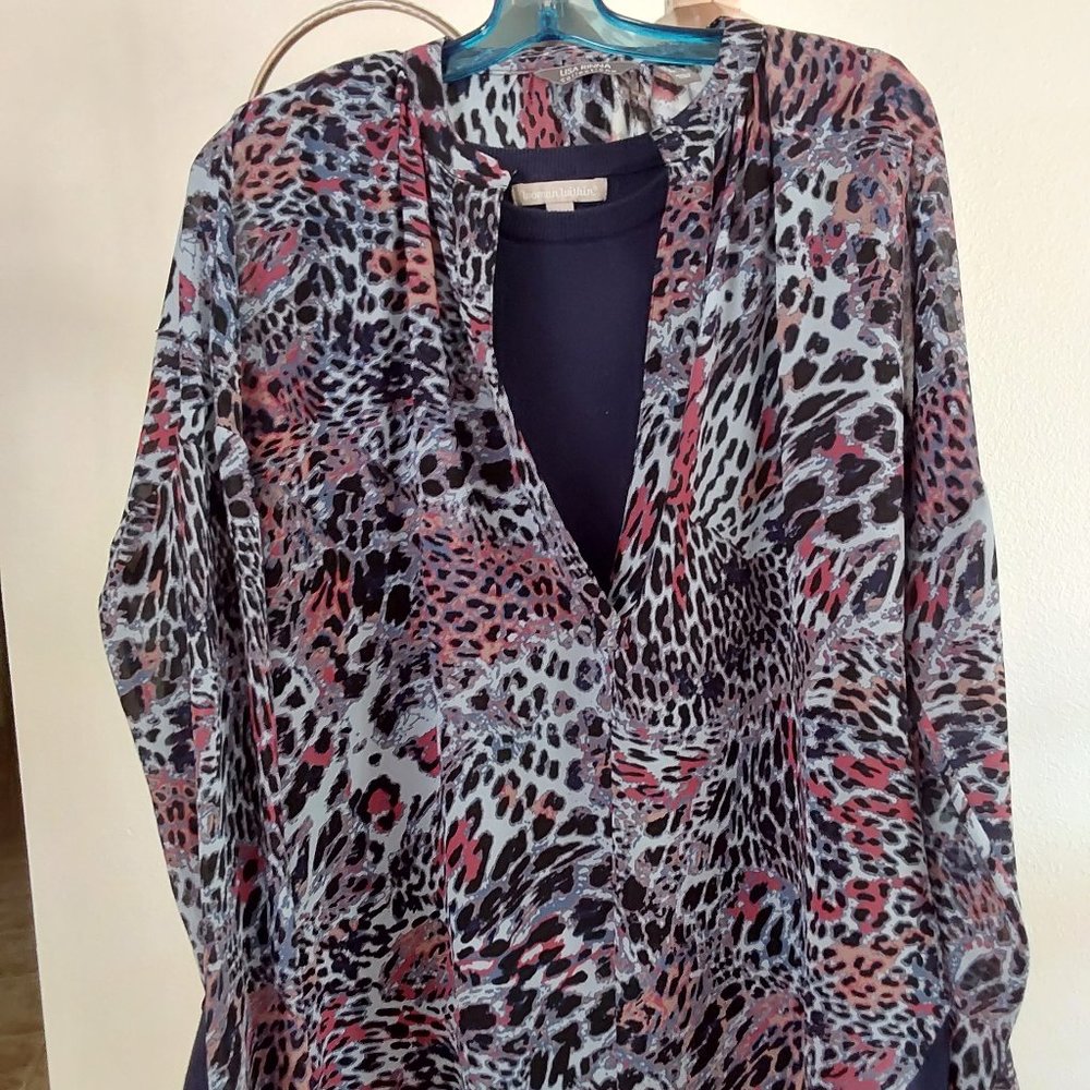Mix & Match Multi-Color Geo Tunic & Navy Shell 2p… - image 5